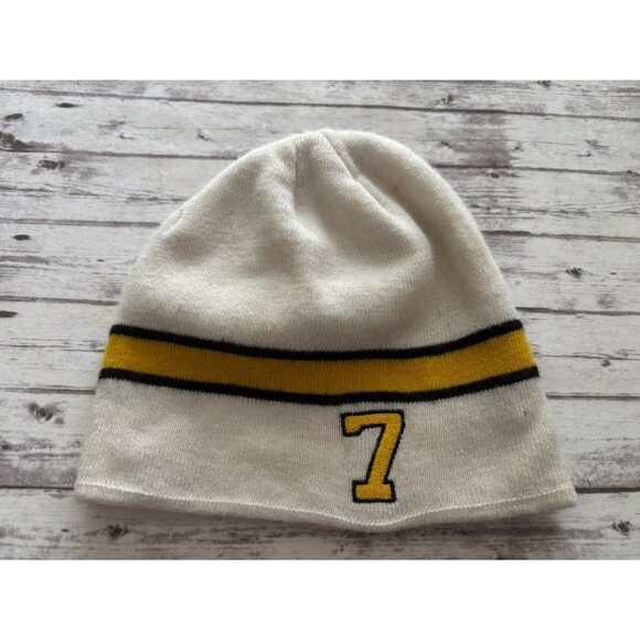 Vintage NFL Pittsburgh Steelers Ivory Yellow Knit Beanie Hat Unisex Adult #7 - Picture 2 of 9